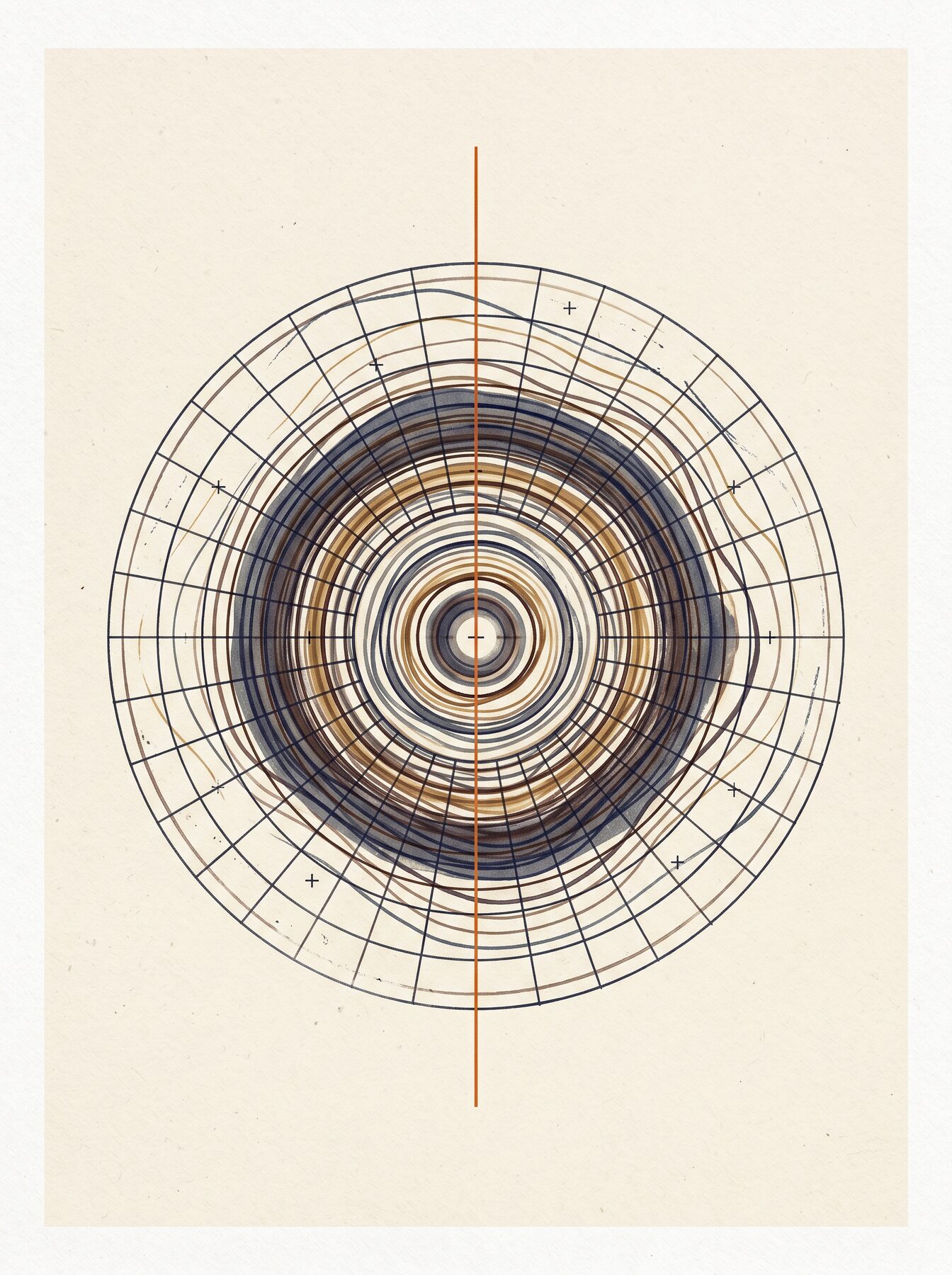 Abstract geodetic grid and concentric rings for GATHERS